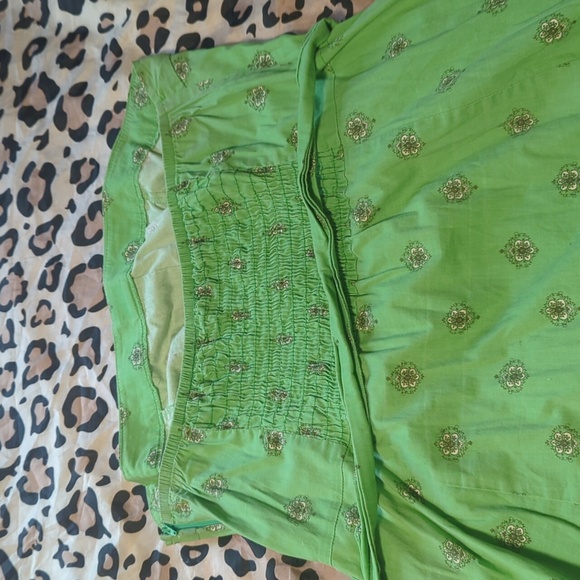 Zinc Size 18 Green Strapless Paisley Print Dress - Picture 5 of 8